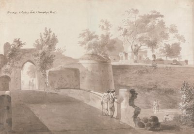 Silta ja Patna Gate ja Monghyr Fort tekijältä William Daniell