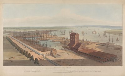 Brunswick Dock Thamesjoella Blackwallissa tekijältä William Daniell