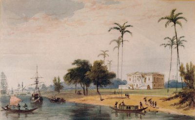 Garden House Reachissa, Kalkutassa, c1786-1791, 1935 tekijältä William Daniell