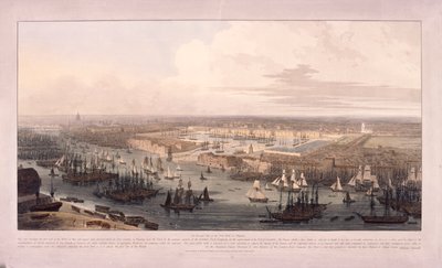 London Docks, 1803 tekijältä William Daniell