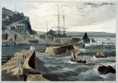 "Mevagissey, Cornwall", 1825 tekijältä William Daniell