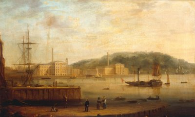 Plymouthin satama ja Royal William Victualling Yard tekijältä William Daniell
