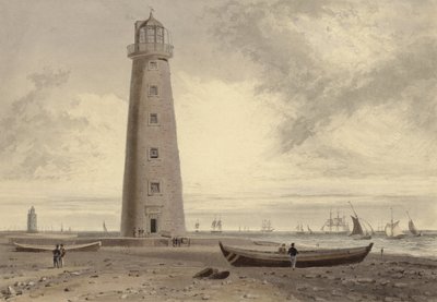 Orford Nessin majakat, Suffolk (akvatinta) tekijältä William Daniell