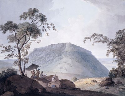 Kaakkoisnäkymä Bijaigarhista, Uttar Pradeshista, n. 1790 tekijältä William Daniell