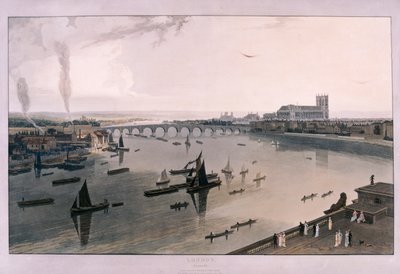 Näkymä Lontooseen Somerset Housesta, 1805 tekijältä William Daniell