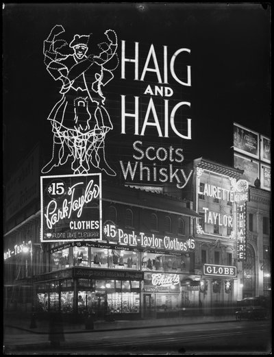 Valaistu kyltti Haigille ja Haig Whiskylle, New York City, 6. tammikuuta 1917 tekijältä William Davis Hassler