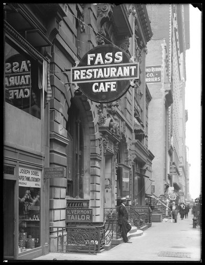 Fass Cafén kyltti, 19 W. 31st Street, New York City, 14. kesäkuuta 1916. tekijältä William Davis Hassler