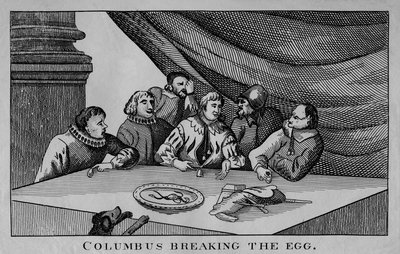 Columbus Breaking The Egg, c1815. tekijältä William Davison