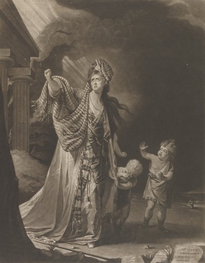 Rouva Yates Medean hahmossa, 1771. tekijältä William Dickinson