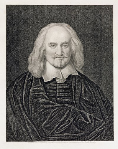 Thomas Hobbesin (1588-1679) muotokuva, kaiverrettu James Posselwhiten (1798-1884) kaiverruksella, julkaissut William Mackenzie. tekijältä William Dobson