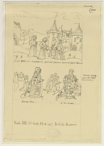 Església de Tamworth - Vidre de la finestra: traçat amb tinta i (dibuix) finès [?segle XVII] tekijältä William Dugdale