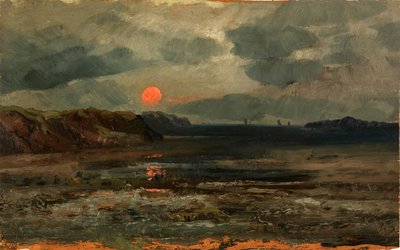 Auringonnousu kalastusvesien yllä - Maine, n. 1880. tekijältä William E. Norton