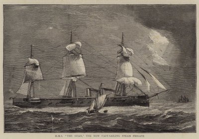 HMS The Shah, uusi nopeasti purjehtiva höyryfregatti tekijältä William Edward Atkins