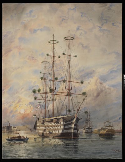HMS Victory (akvarelli) tekijältä William Edward Atkins