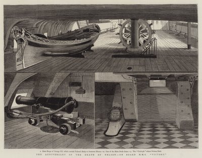 Nelsonin kuoleman vuosipäivä HMS Victorylla tekijältä William Edward Atkins