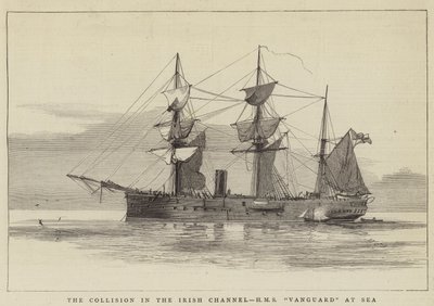 Törmäys Irlannin kanaalilla, HMS Vanguard merellä tekijältä William Edward Atkins