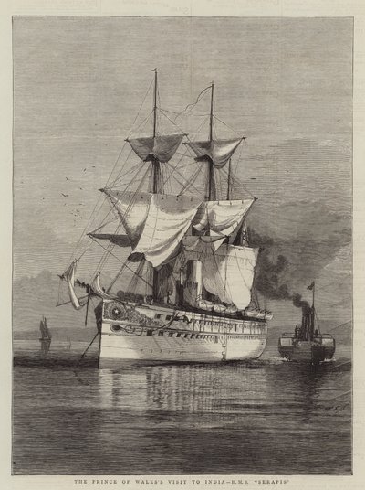 Walesin prinssin vierailu Intiaan, HMS Serapis tekijältä William Edward Atkins