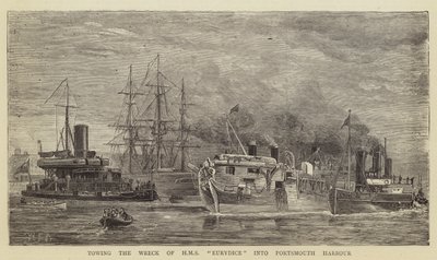 HMS Eurydicen hylyn hinaus Portsmouthin satamaan tekijältä William Edward Atkins