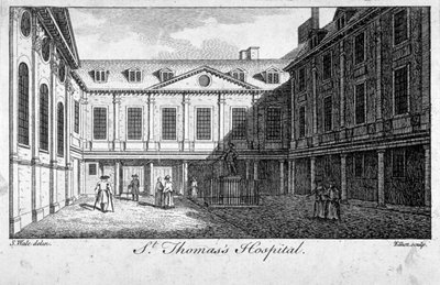 St Thomasin sairaalan keskioikeus, Southwark, Lontoo, n. 1750. tekijältä William Elliot