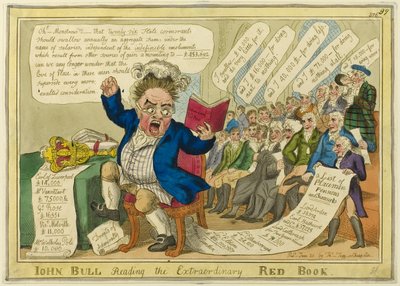 John Bull lukee poikkeuksellista punaista kirjaa tekijältä William Elmes