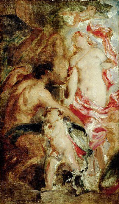 Allegorinen tutkimus, luonnos (öljy kankaalle) tekijältä William Etty