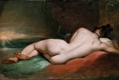Alaston nainen makuuasennossa, 1800-luvun alku. tekijältä William Etty