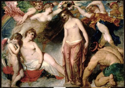 Vuodenaikojen kruunaama Pandora, 1824 tekijältä William Etty