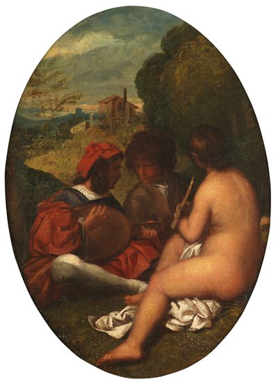 Pastoraalikonsertti, Tizianin jälkeen (öljy kankaalle asetettu taululle) tekijältä William Etty