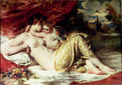 Venus ja Amor, noin 1830 (öljy kankaalle). tekijältä William Etty