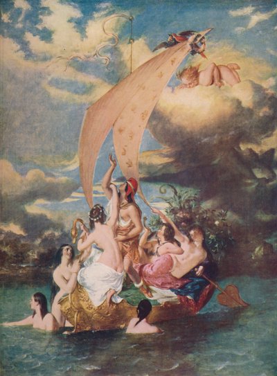Nuoret kyydissä ja ilo ruorissa, 1830-32, c1915 tekijältä William Etty