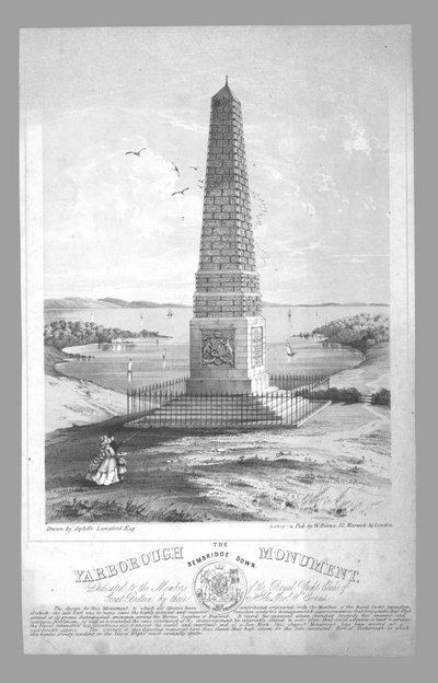 Yarborough-monumentti, Bembridge Down, 1800-luvun loppu. tekijältä William Evans