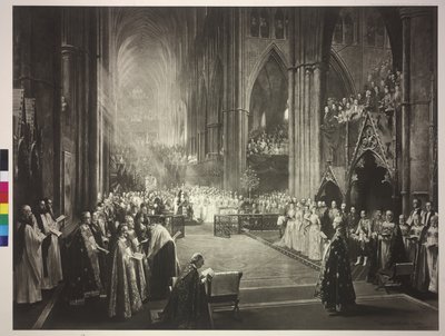 Kuningatar Victorian 50-vuotispäivän seremonia Westminster Abbeyssa 21.6.1887. tekijältä William Ewart Lockhart