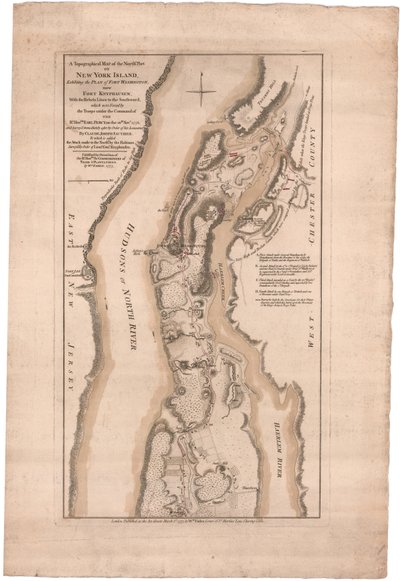 Sauthierin topografinen kartta New Yorkin saaren pohjoisosasta tekijältä William Faden