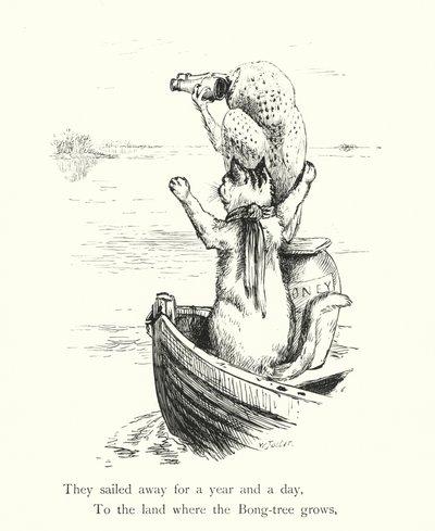 Pöllö ja kissa (kaiverrus) tekijältä William Foster