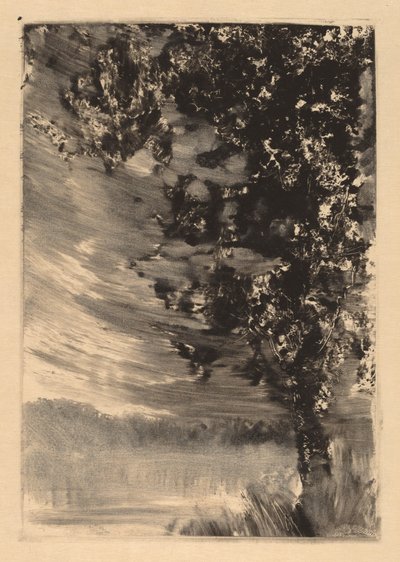 Kuutamoinen maisema puulla oikealla tekijältä William Fowler Hopson