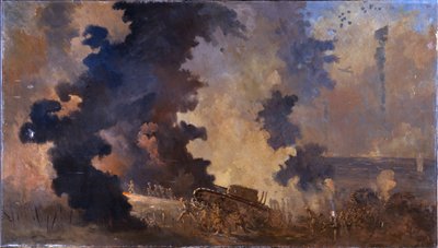 Dieppe, elokuu 1942 (öljy kankaalle) tekijältä William Francis Longstaff