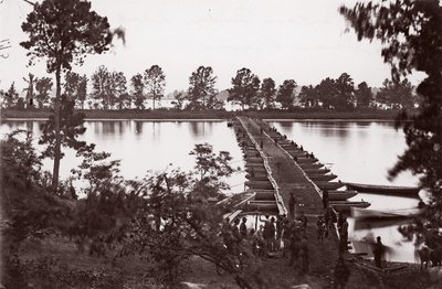Ponttonisilta James-joen yli, n. 1864. tekijältä William Frank Browne