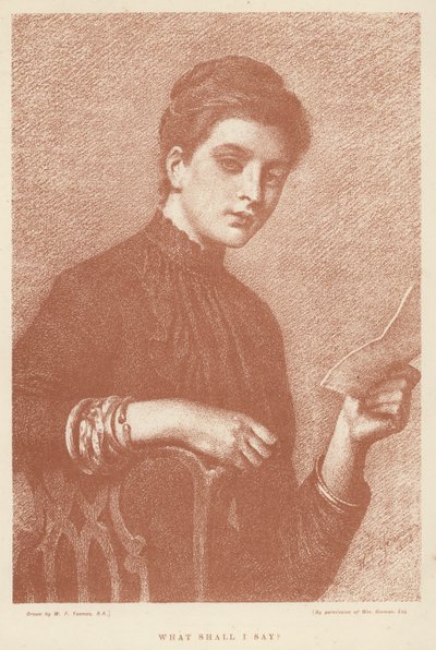 Mitä sanon? (litografia) tekijältä William Frederick (after) Yeames
