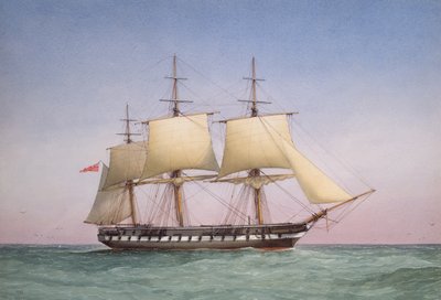 "50-tykkinen fregatti HMS "Arethusa", 1876 tekijältä William Frederick Mitchell