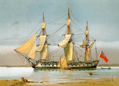 Kuninkaallisen laivaston 42 asefregatti, c1780 c1890-c1893. tekijältä William Frederick Mitchell