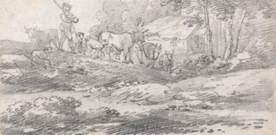 Maisema hahmoilla ja karjalla tekijältä William Frederick Wells
