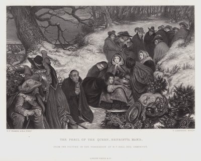 Kuningatar Henrietta Marian vaara (kaiverrus) tekijältä William Frederick Yeames
