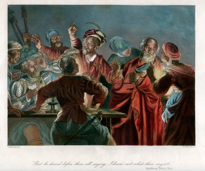 "Mutta hän kielsi heidän kaikkien edessä sanoen: "En tiedä, mitä sinä puhut", C1850. tekijältä William French