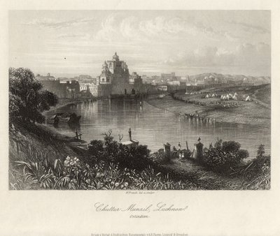 Yleisnäkymä Gomatin yli, Chuttur Munzil, Lucknow. tekijältä William French