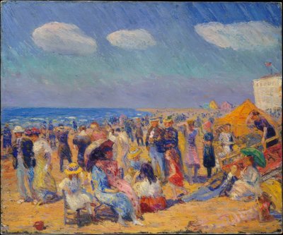 Ihmisjoukko rannikolla tekijältä William Glackens