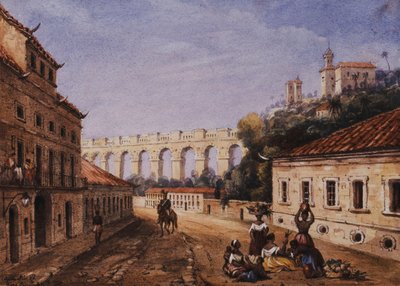 Santa Teresan akvedukti ja luostari, Matacaballos Street, Rio de Janeiro, tekijältä William Gore Ouseley