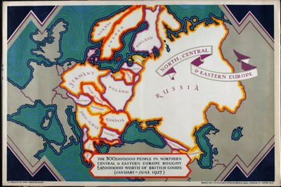 Pohjois-, Keski- ja Itä-Eurooppa, sarjasta "Where Our Exports Go" tekijältä William Grimmond