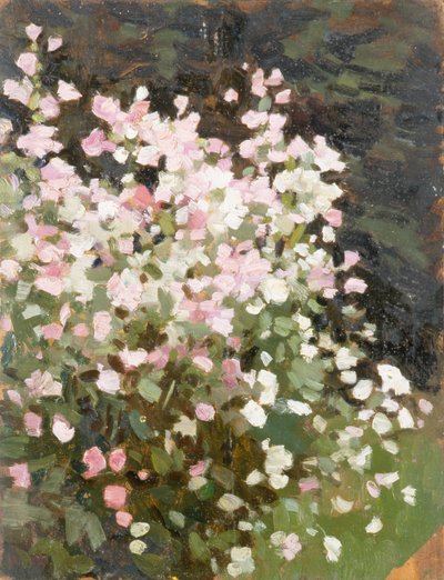 Vaaleanpunaisia kukkia, noin 1930 (öljy kankaalle) tekijältä William Gunning King