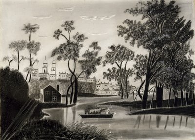 Pastoraalikohtaus, luultavasti 1825-1850 (grafiitti hiekkapaperille) tekijältä William Guy after Wall