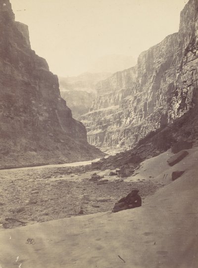 Colorado-joen Grand Cañon, Kanab Washin suu, katsot länteen, 1872. tekijältä William H. Bell